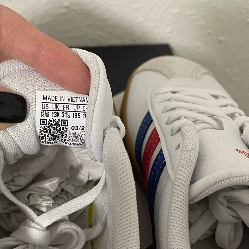 🚨SOLD🚨 Adidas Kids VL Court 3.0 White Red Blue Sneakers Sz 13.5 kids New in Box - Picture 6 of 6